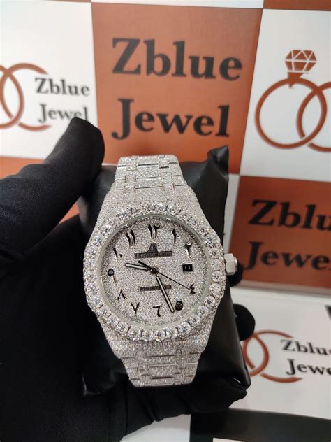 iced out ap watch replica|moissanite ap watch.